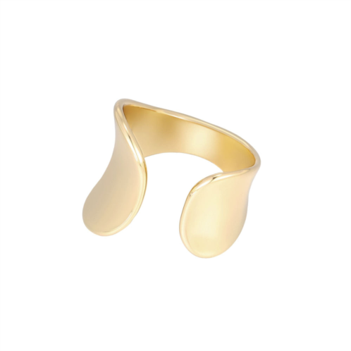 Adornia tarnish resistant 18k gold plated split statement ring