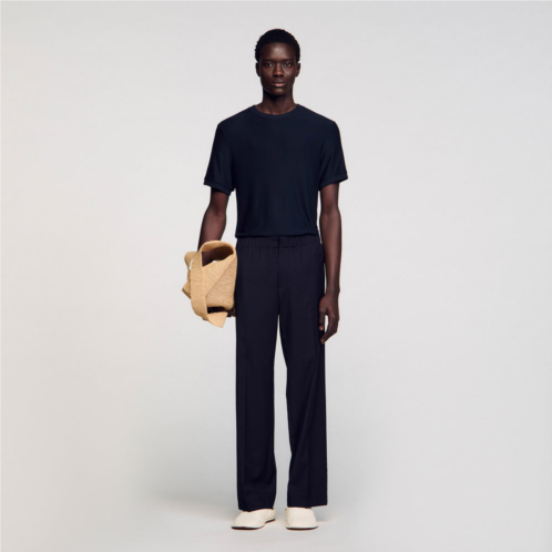 Sandro elasticated wide-leg trousers