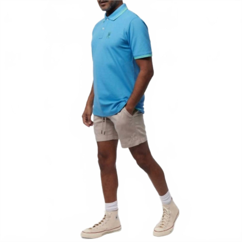 Psycho Bunny mens willis stretch tencel short in beige