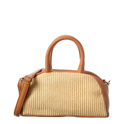 Surell accessories mini bowler straw crossbody