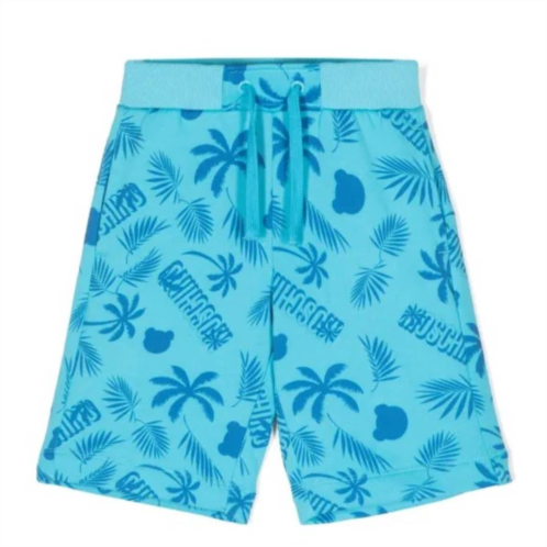 Moschino boys palm tree logo cotton shorts