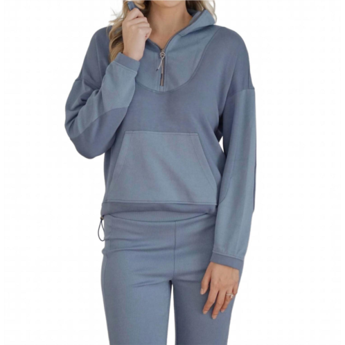 TRIBAL rowan quarter zip sweater in slate