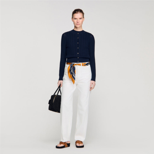 Sandro cropped textured knit cardigan