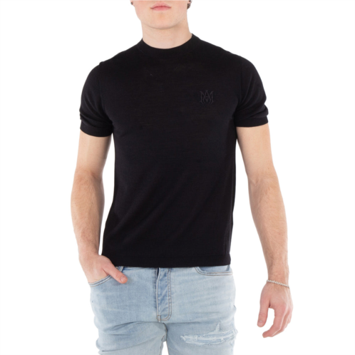 Amiri mens black ma wool silk logo tee