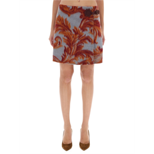 ETRO button detail mini skirt