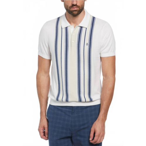 Original Penguin retro vertical stripe polo in white multi
