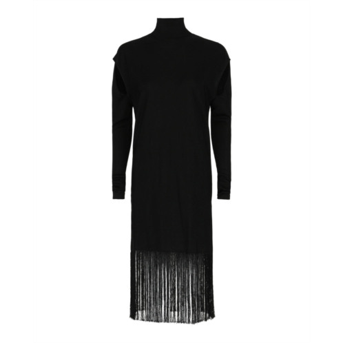 Salvatore Ferragamo cutout and fringe hem dress