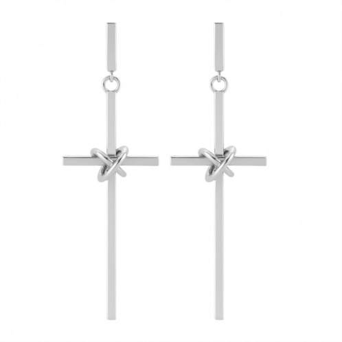 Allyanna Gifts womens large dangling cross earrings in sterling silver