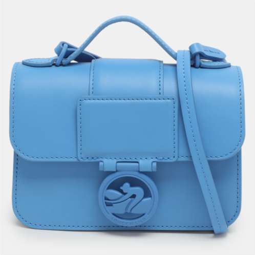 Longchamp box trot blue leather shoulder bag