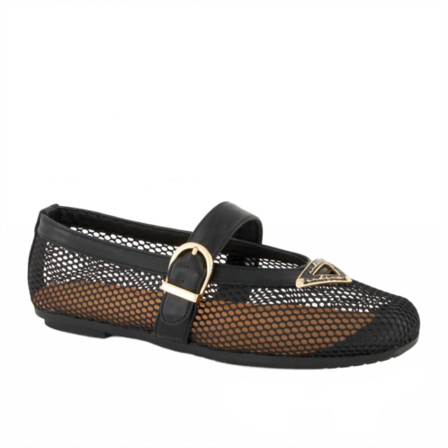 Andrea womens mesh ballet flat shoes in black