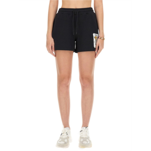 Moschino cotton sweatshirt shorts with playful graphic