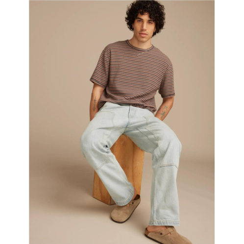 Lucky Brand mens stripe waffle relaxed crew tee