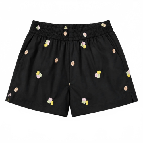 En Saison womens juniper embroidered boxer short in black