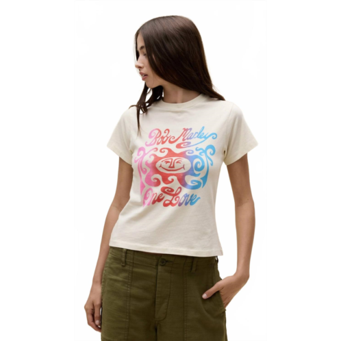 DAYDREAMER bob marley one love gradient vintage tee in white