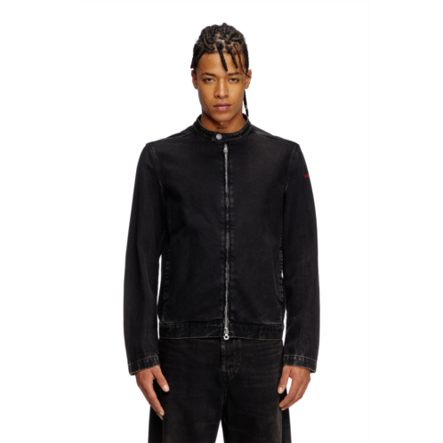 Diesel moto jacket in clean-wash denim