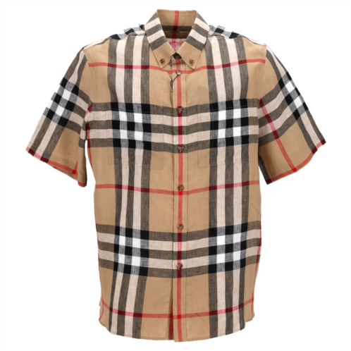 BURBERRY short-sleeved checked shirt with chest pockets