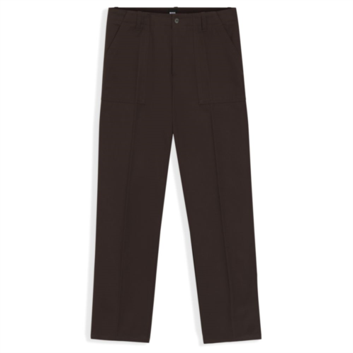 BOSS twill-cotton trousers with relaxed fit
