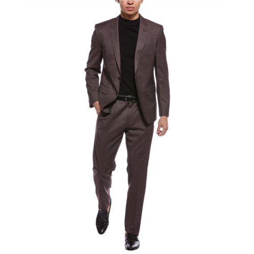 Hugo Boss 2pc wool-blend suit with flat front pant