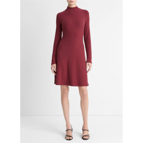Vince cozy rib mock-neck long-sleeve dress