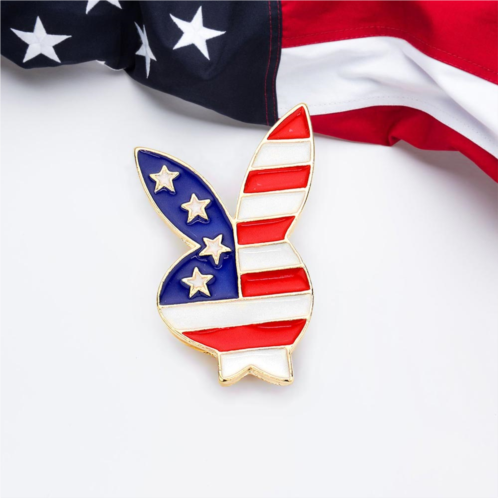 FASHNZFAB enamel american usa flag playboy bunny pin brooch