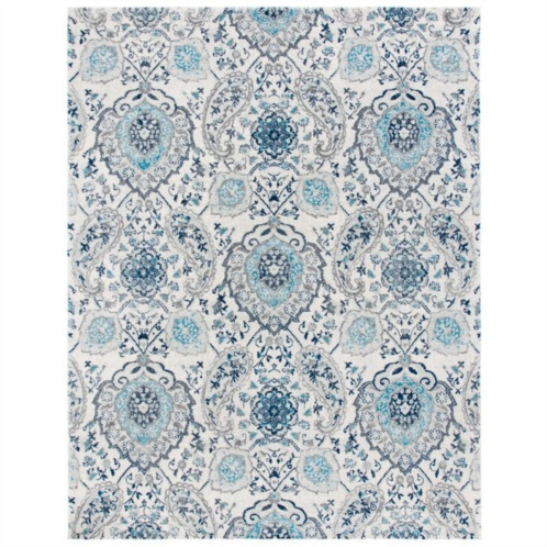 Hivvago 3 x 5 coastal blue grey damask indoor area rug