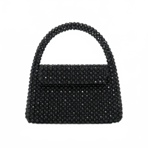 Urban Expressions womens beaded clutch bag in black
