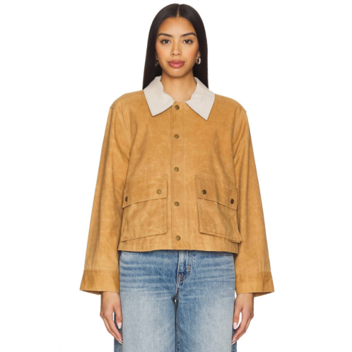 THE GREAT. waxy swing jacket in walnut