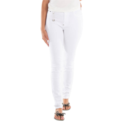 Philipp Plein white high-waist cotton jeggings