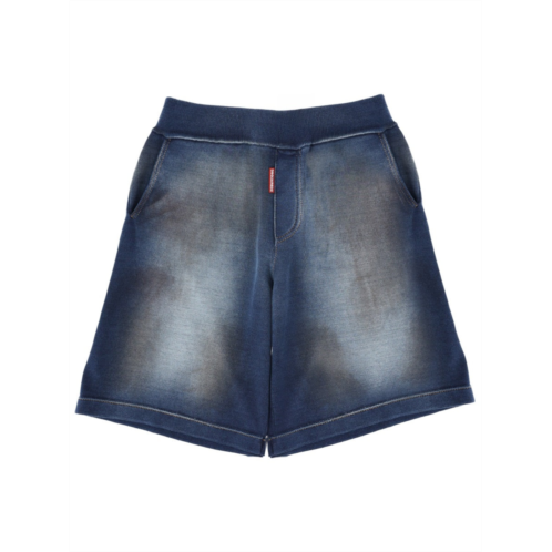 DSQUARED2 faded wash elasticated waistband cotton shorts