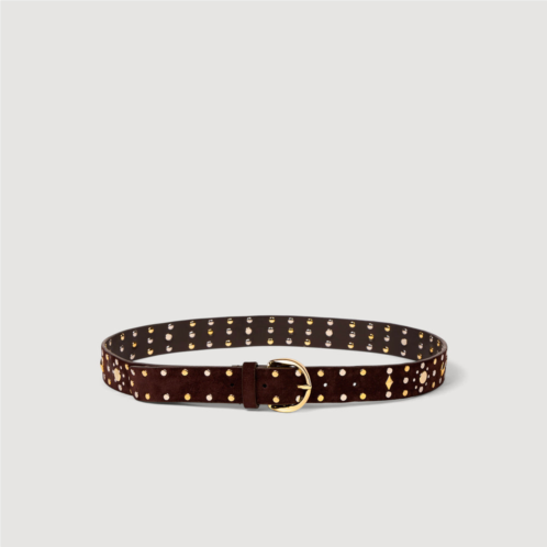 Sandro suede belt with rivets