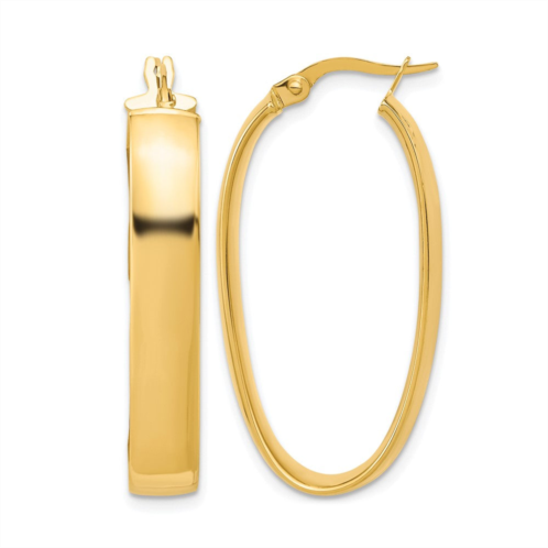 Diamond2Deal 14k yellow gold oval shape hoop earrings 35mm