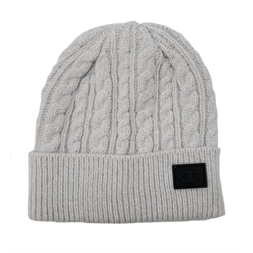 Champion broadcast cuff beanie in white grey