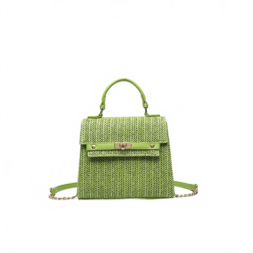 Like Dreams womens neo pastel straw crossbody bag in green