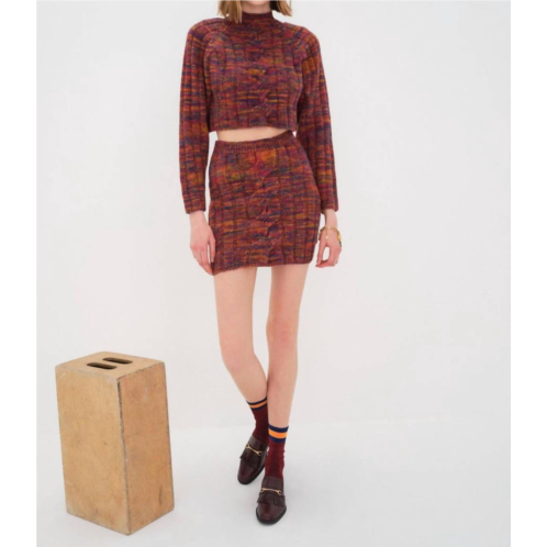 For Love & Lemons ruby mini skirt in brown