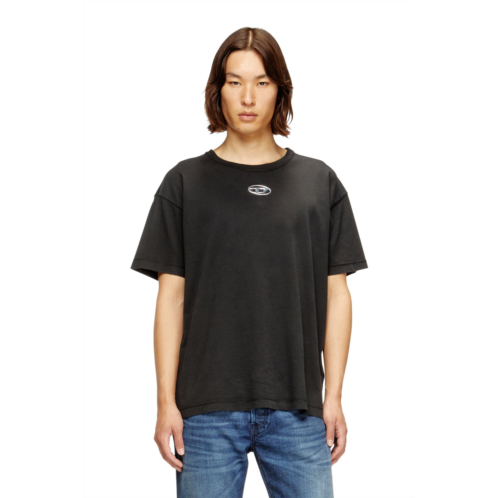 Diesel light cotton t-shirt with metallic oval d logo