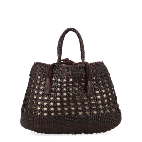 DRAGON DIFFUSION brown santa cano woven leather handbag