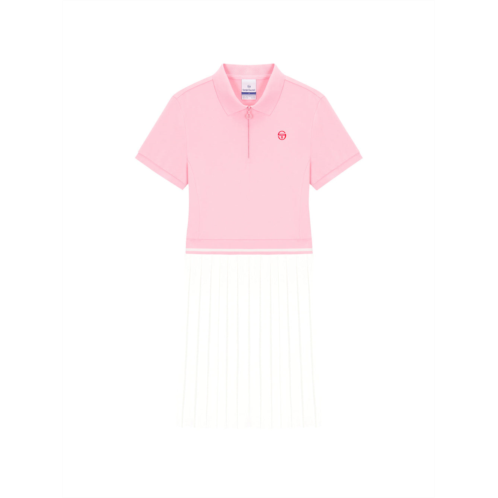 Sergio Tacchini jersey mix pleats collared dress