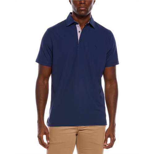 TailorByrd micro grid textured performance polo shirt