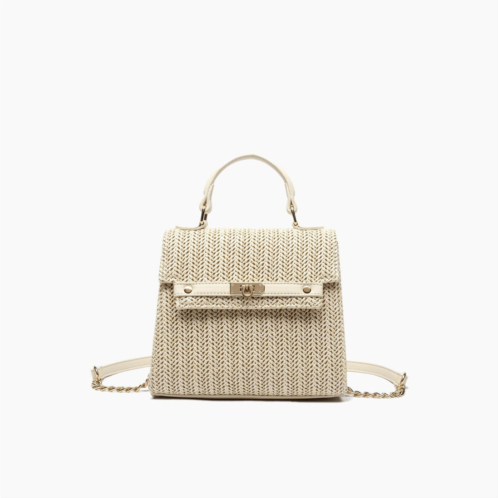 Like Dreams womens neo pastel straw crossbody bag in ivory