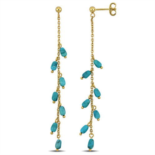 Mimi & Max 3 3/4ct tgw composite light blue turquoise curb link chain drop earrings yellow silver