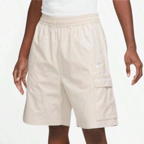 Nike club cargo shorts mens beige woven elastic waist utility pockets sgn1751