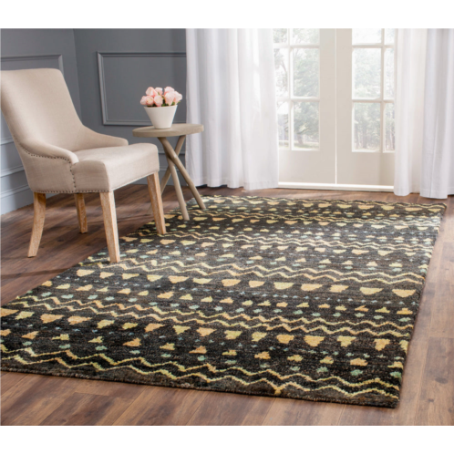 Safavieh bohemian hand made area rug black / gold bohemian style non-shedding