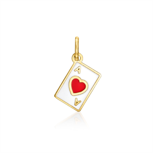 RS Pure by ross-simons italian multicolored enamel ace of hearts card charm in 14kt yellow gold