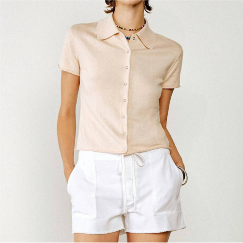 RE/DONE conway polo in light pink