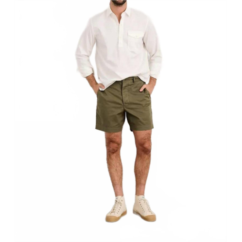 ALEX MILL flat front chino shorts in olive