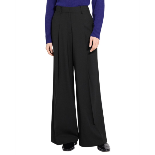 Theory wide pleat trouser wool-blend pant