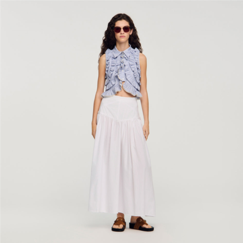 Sandro maxi poplin skirt with ties