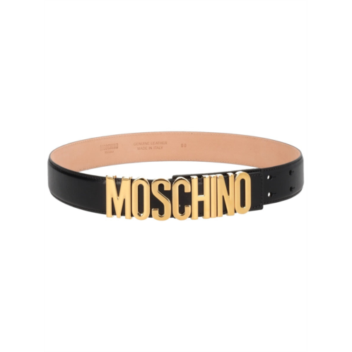 MOSCHINO black modern opulence leather belt