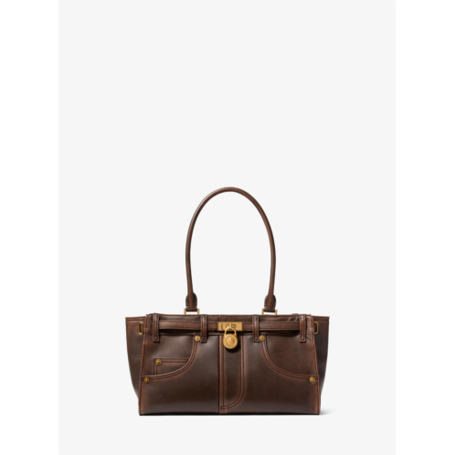 Michael Kors hamilton moderne small burnished leather satchel