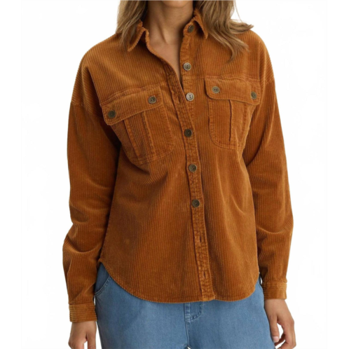 XCVI smithson corduroy shacket in maple glaze pigment